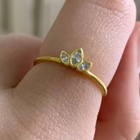 925 Sterling Silver Yellow Gold Cubic Zirconia - Picture 15 of 16